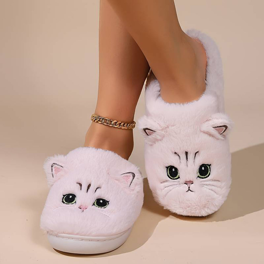 Zapatillas de casa Mujer diseño gato cálidas y cómodas