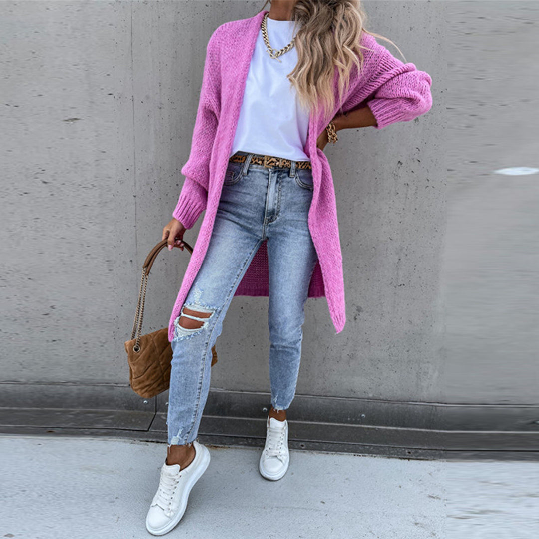 Cárdigan Largo Mujer Estilo Clásico