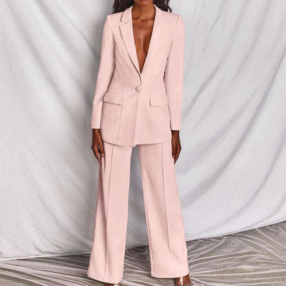 Conjunto Mujer de Dos Piezas Blazer y Pantalón Casual Elegante