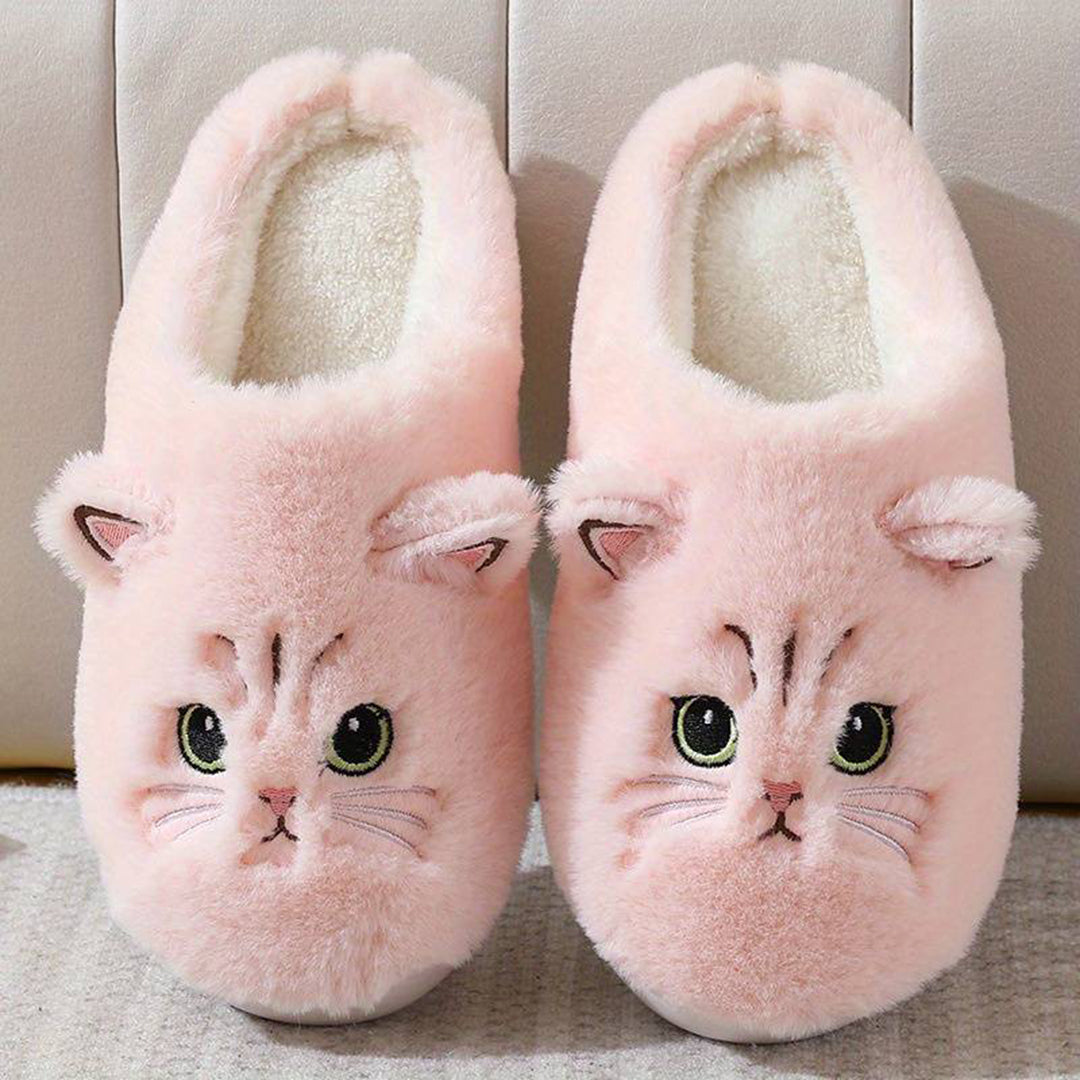 Zapatillas de casa Mujer diseño gato cálidas y cómodas