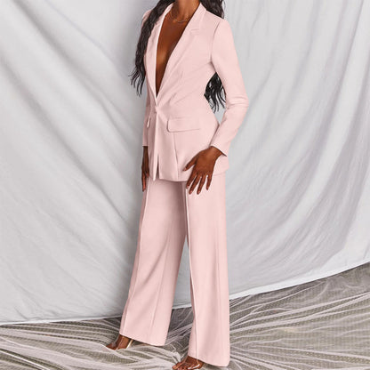 Conjunto Mujer de Dos Piezas Blazer y Pantalón Casual Elegante