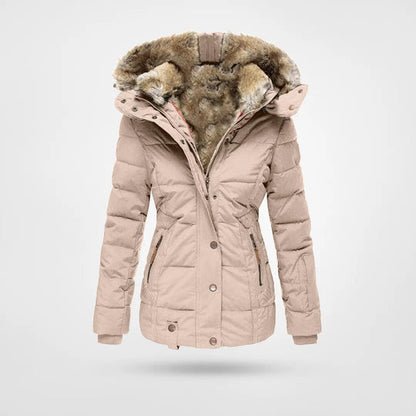 Abrigo Mujer Acolchado Forro Polar Invierno Capucha