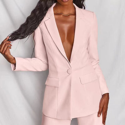 Conjunto Mujer de Dos Piezas Blazer y Pantalón Casual Elegante