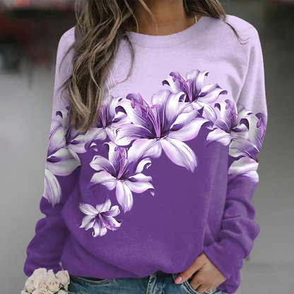 Sudadera mujer de Algodón Estampado Floral Ajuste Regular