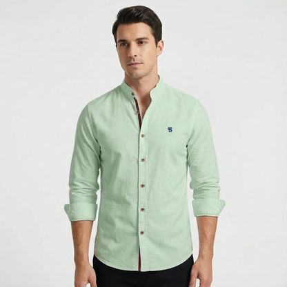 Camisa Hombre Algodón Entallada Manga Larga