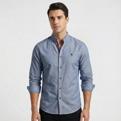 Camisa Hombre Algodón Entallada Manga Larga