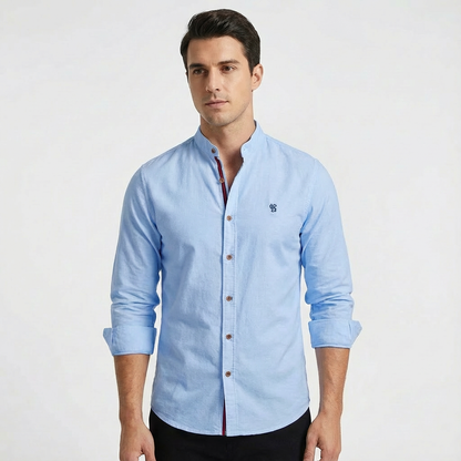 Camisa Hombre Algodón Entallada Manga Larga