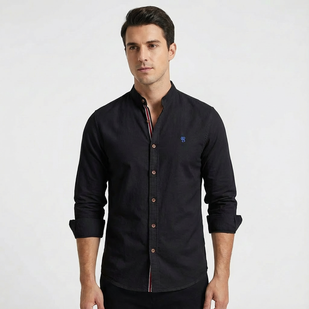 Camisa Hombre Algodón Entallada Manga Larga