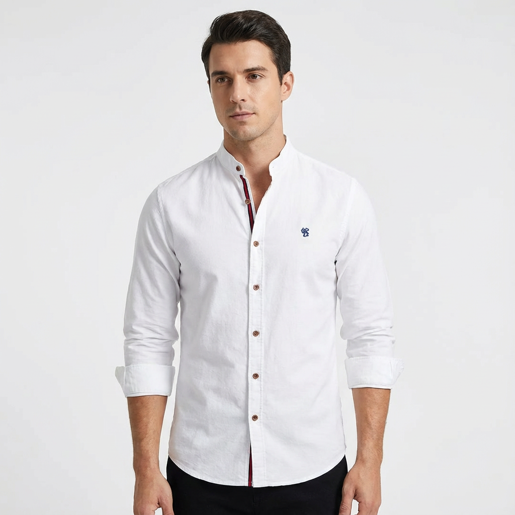 Camisa Hombre Algodón Entallada Manga Larga - Mavetta
