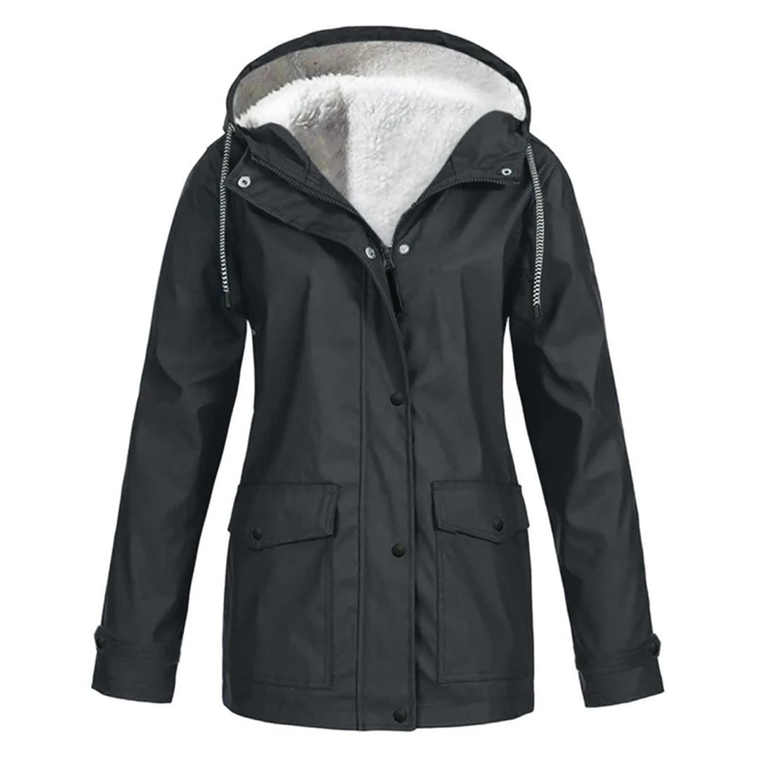 Abrigo Mujer Impermeable Forro de Lana Media Longitud