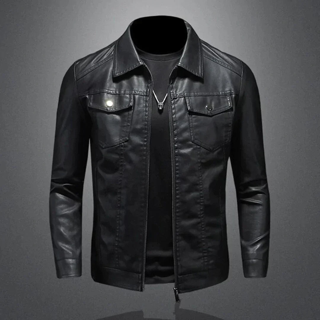 Chaqueta Hombre de Cuero Ajuste Moderno