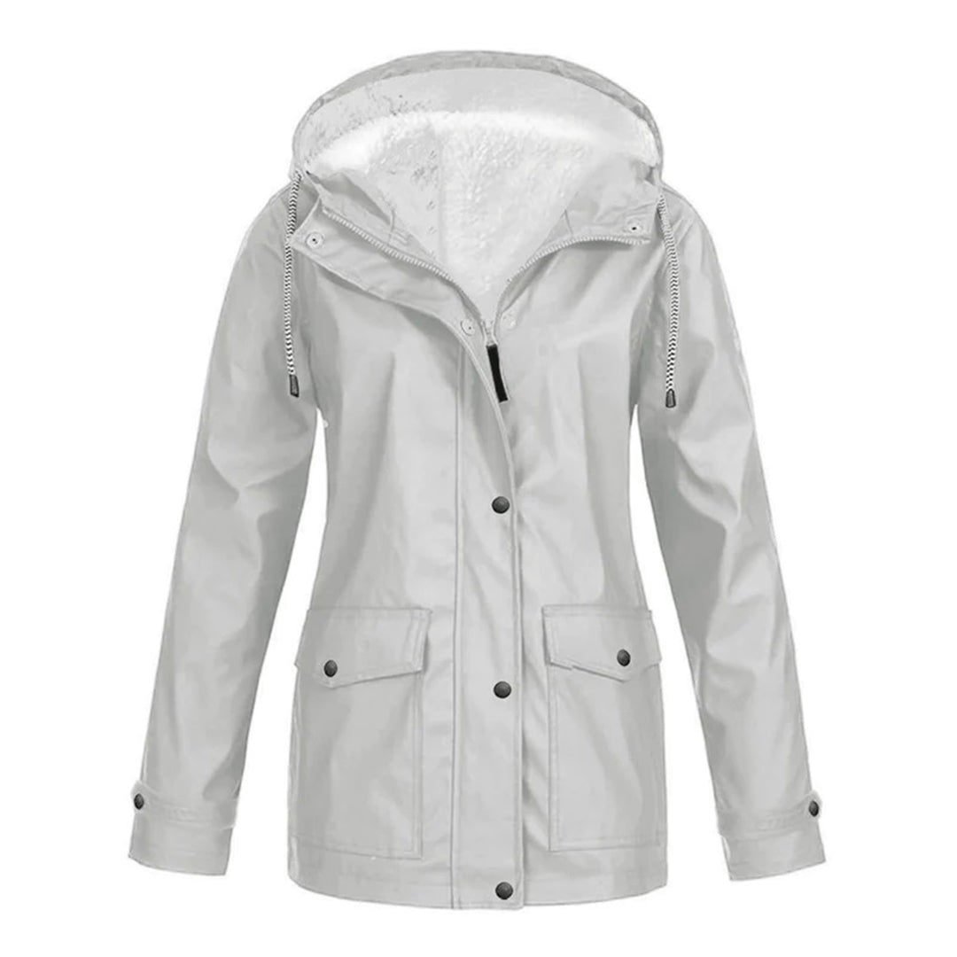 Abrigo Mujer Impermeable Forro de Lana Media Longitud