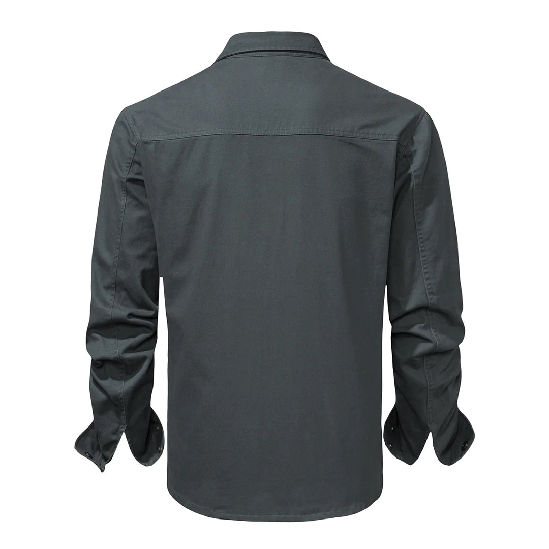 Camisa Hombre Manga Larga Algodón Botones Puños
