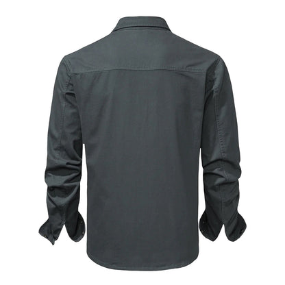 Camisa Hombre Manga Larga Algodón Botones Puños