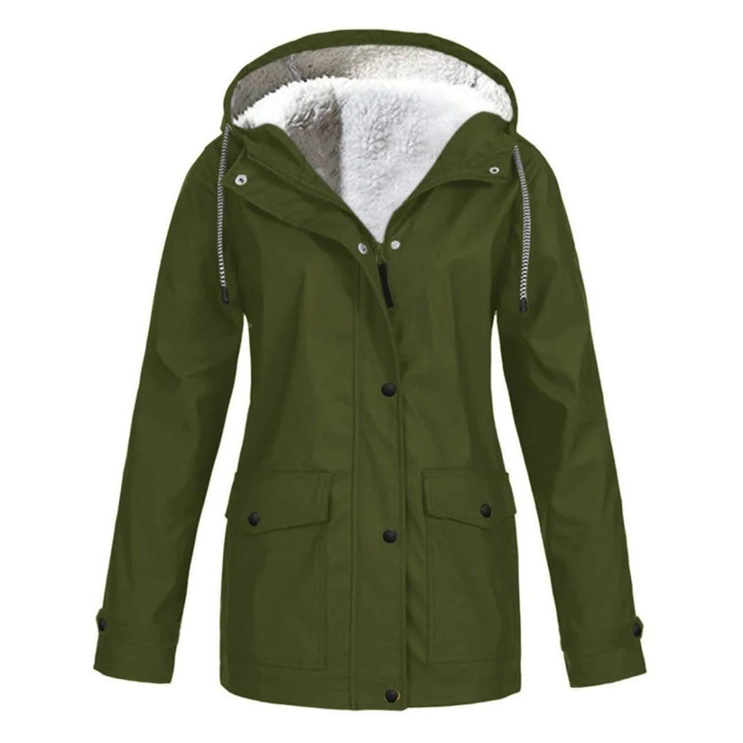 Abrigo Mujer Impermeable Forro de Lana Media Longitud