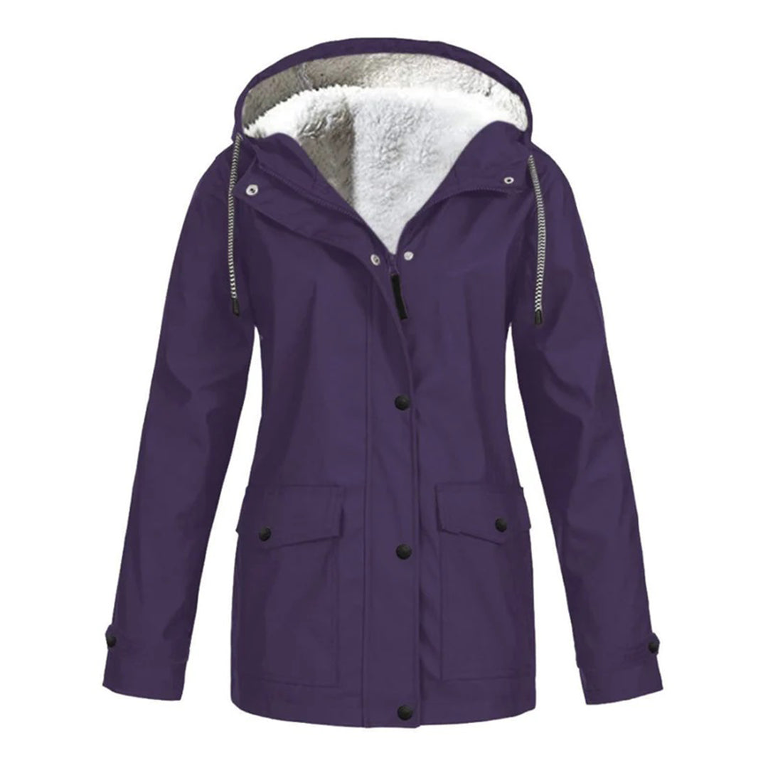 Abrigo Mujer Impermeable Forro de Lana Media Longitud