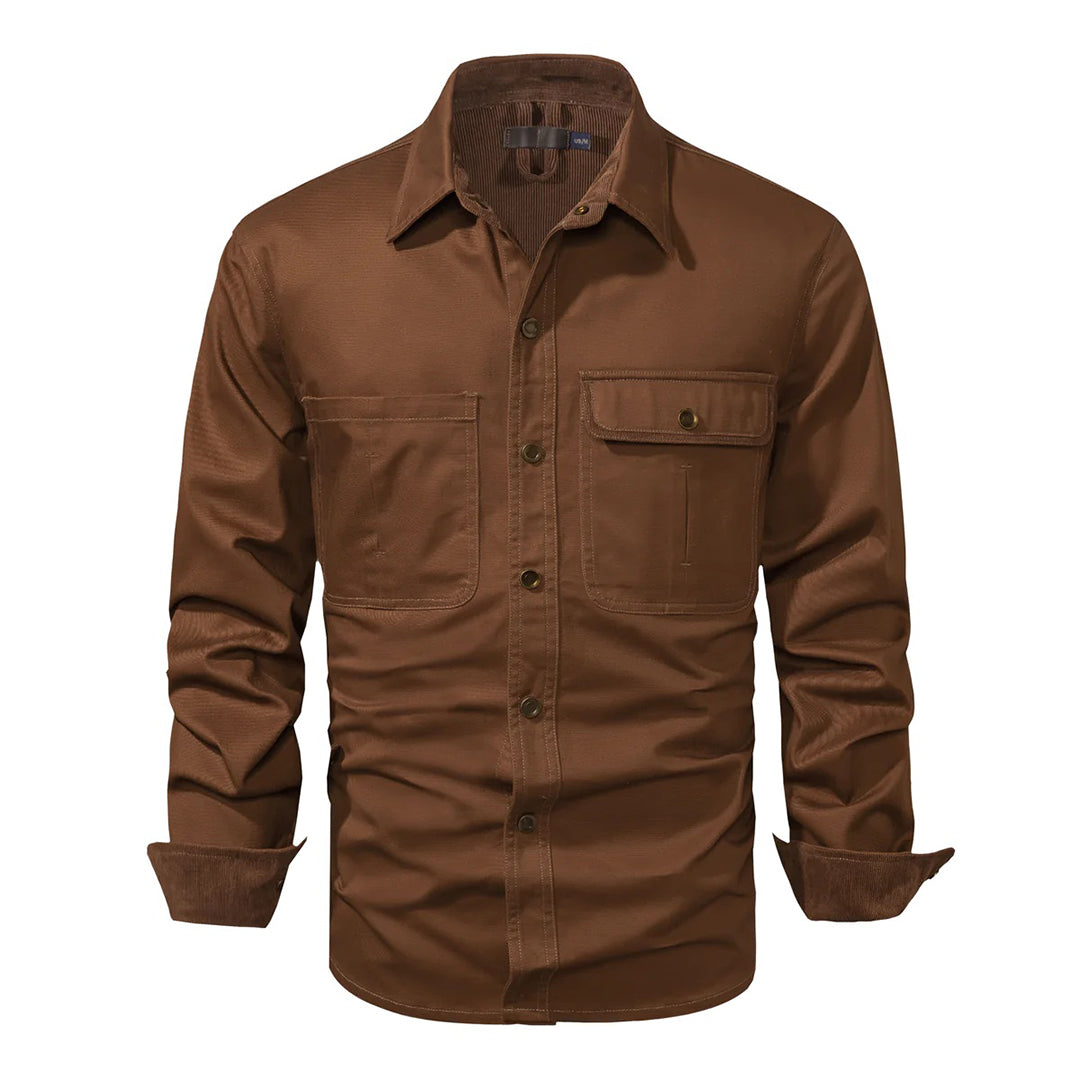 Camisa Hombre Manga Larga Algodón Botones Puños