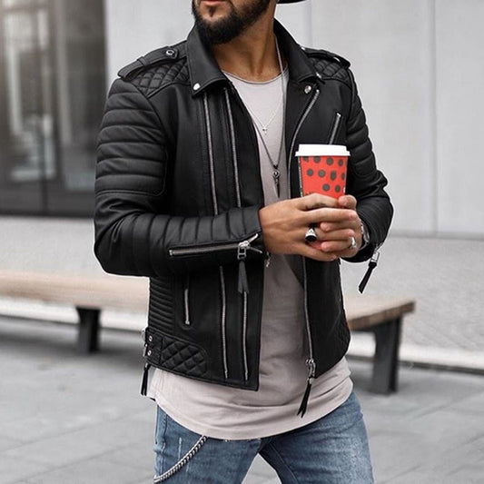 Cazadora Biker Hombre Robusta Invierno Bolsillos Cremallera - Mavetta