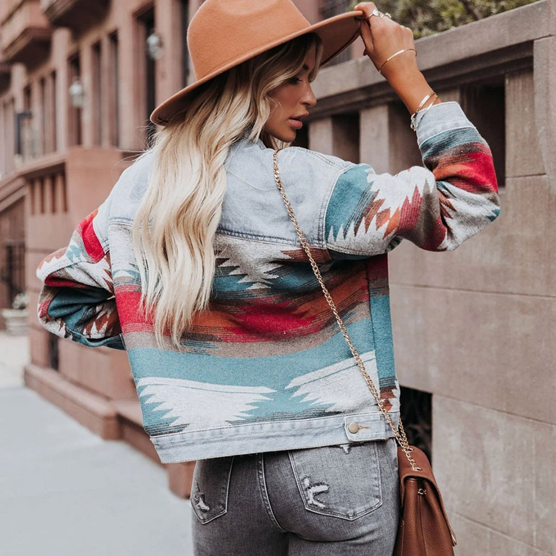 Chaqueta Mujer de Mezclilla Estilo Vintage Ajuste Clásico