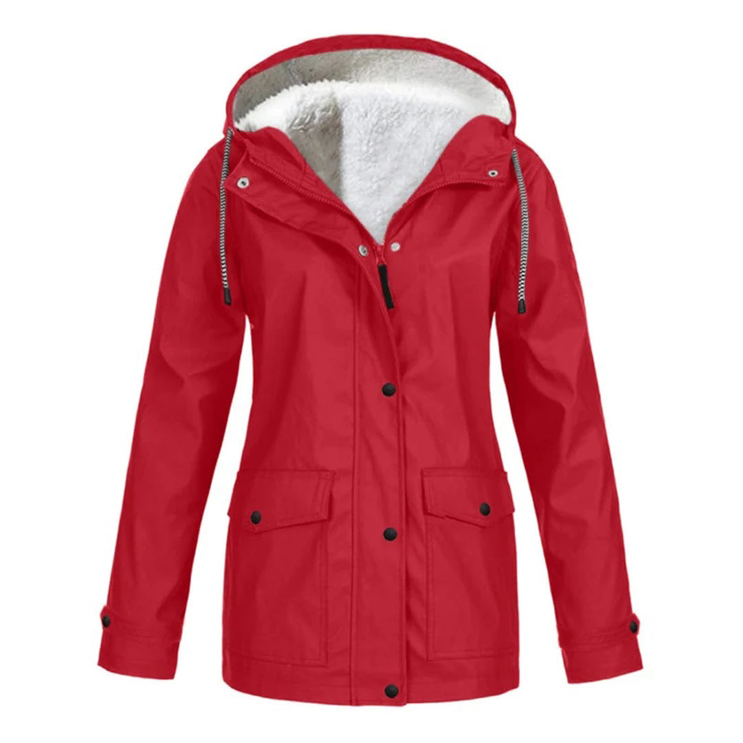 Abrigo Mujer Impermeable Forro de Lana Media Longitud