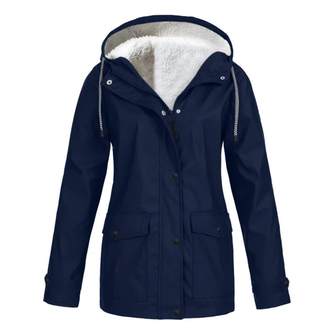 Abrigo Mujer Impermeable Forro de Lana Media Longitud