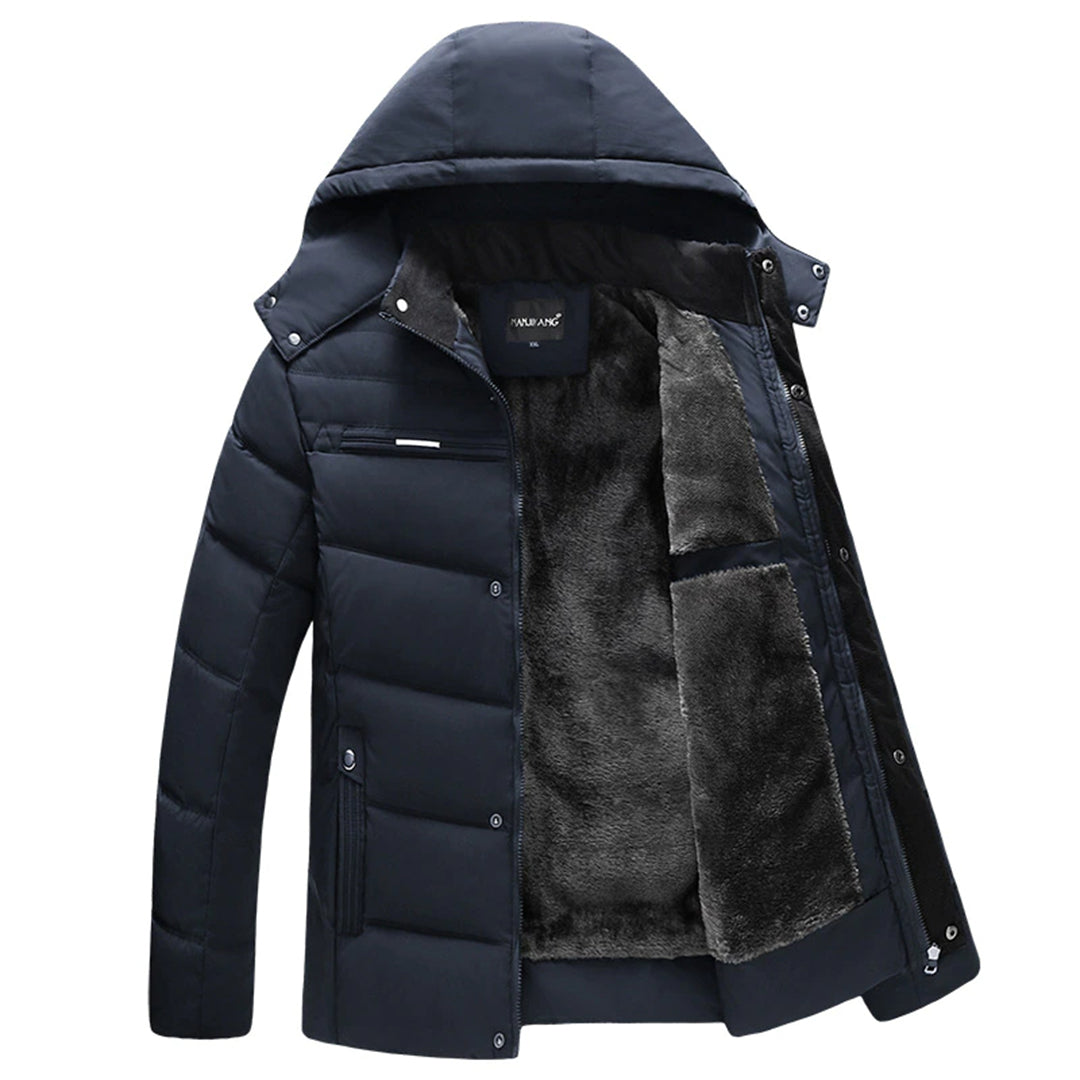 Abrigo Puffer Hombre Acolchado con Capucha