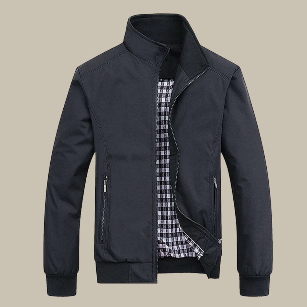 Chaqueta Urbana Hombre con Cremallera y Forro de Cuadros