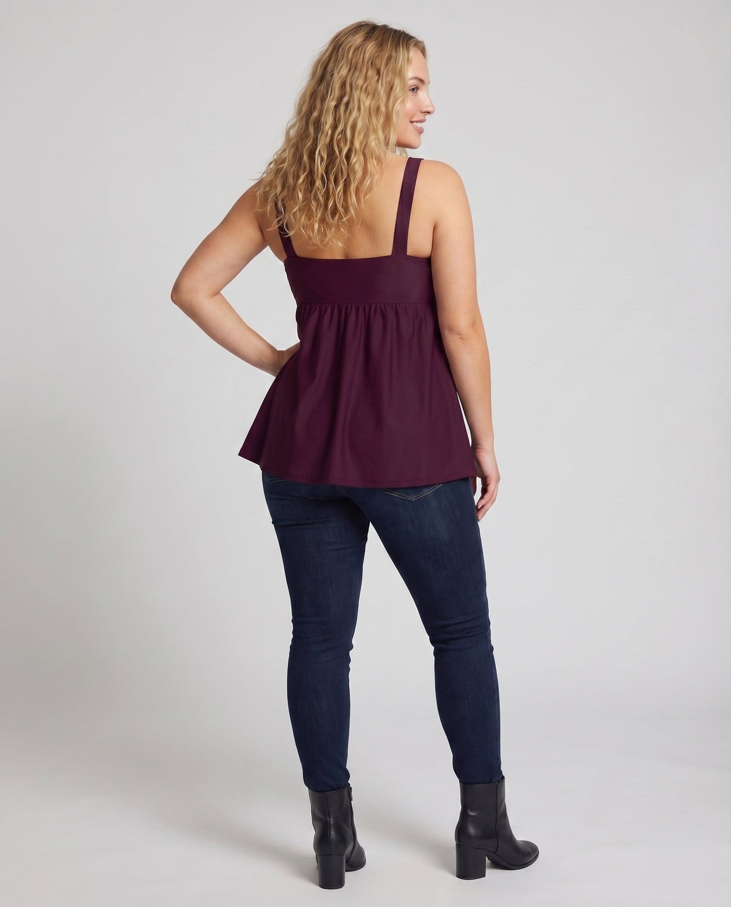 Tankini Mujer Talle Alto Escote Keyhole Dobladillo Tunica
