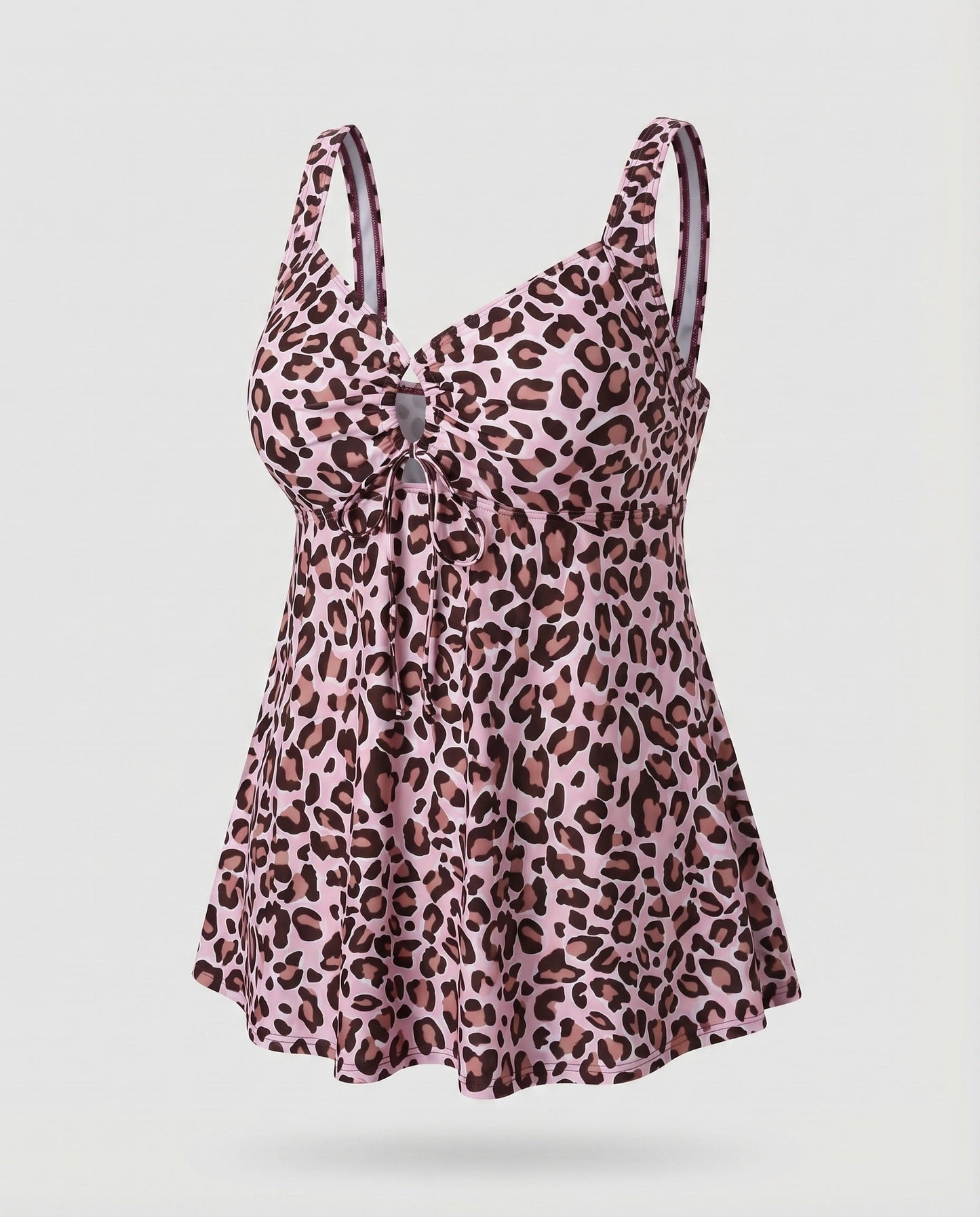 Tankini Mujer Talle Alto Escote Keyhole Dobladillo Tunica