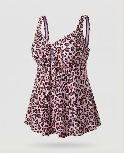 Tankini Mujer Talle Alto Escote Keyhole Dobladillo Tunica