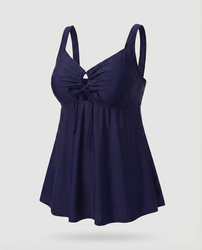 Tankini Mujer Talle Alto Escote Keyhole Dobladillo Tunica