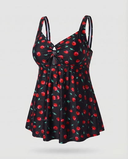 Tankini Mujer Talle Alto Escote Keyhole Dobladillo Tunica