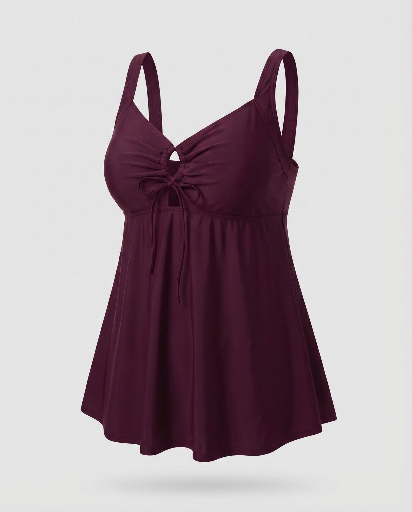 Tankini Mujer Talle Alto Escote Keyhole Dobladillo Tunica