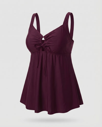 Tankini Mujer Talle Alto Escote Keyhole Dobladillo Tunica