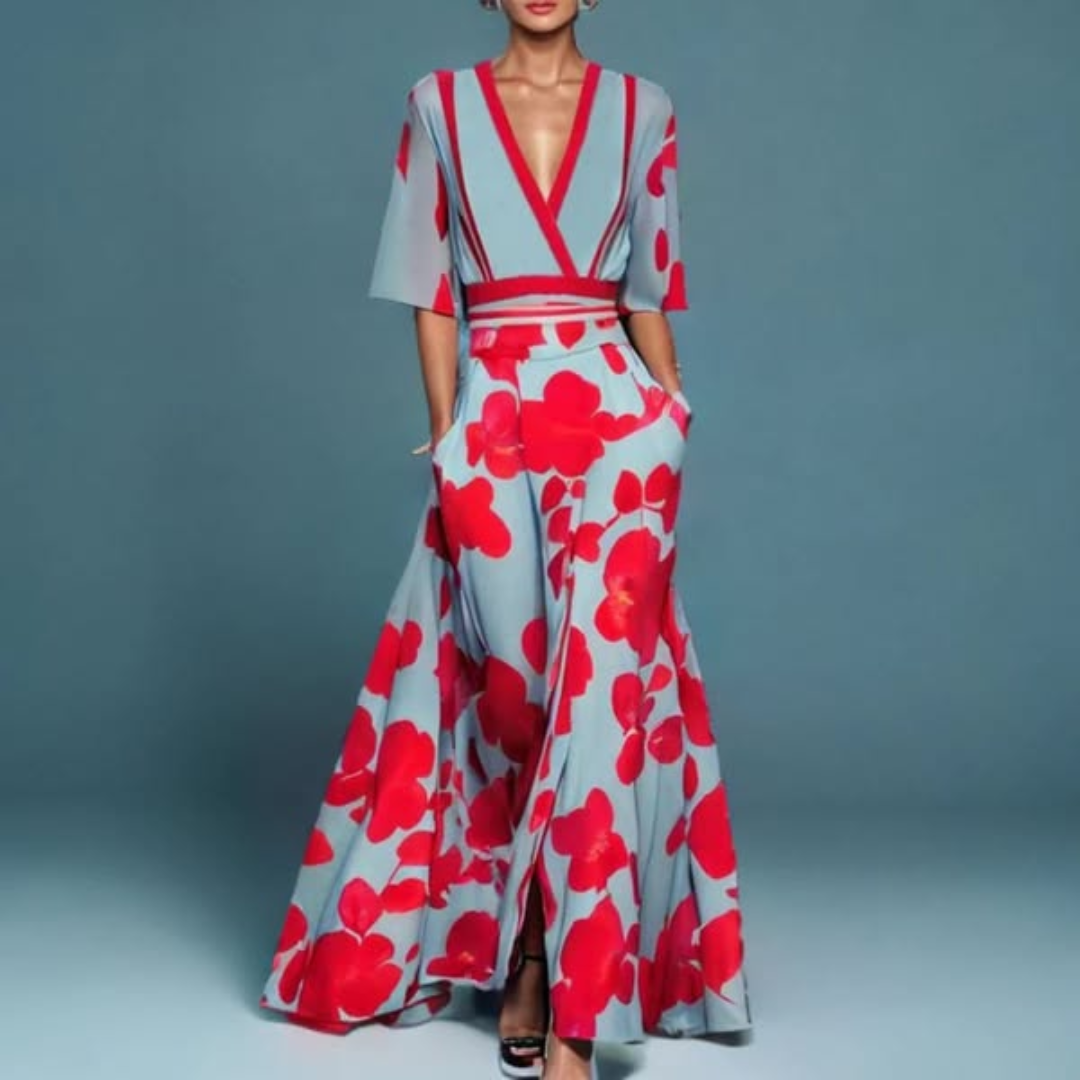 Vestido Mujer Estampado Floral Elegante Ajuste Clásico - Mavetta