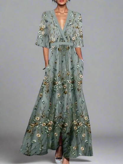 Vestido verano mujer escote en V corte fluido - Mavetta