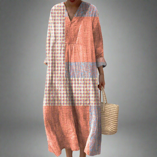 Vestido maxi mujer de tela ligera corte moderno - Mavetta