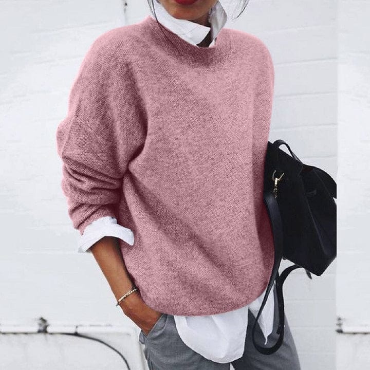 Jersey Mujer de Punto Suave Cuello Redondo