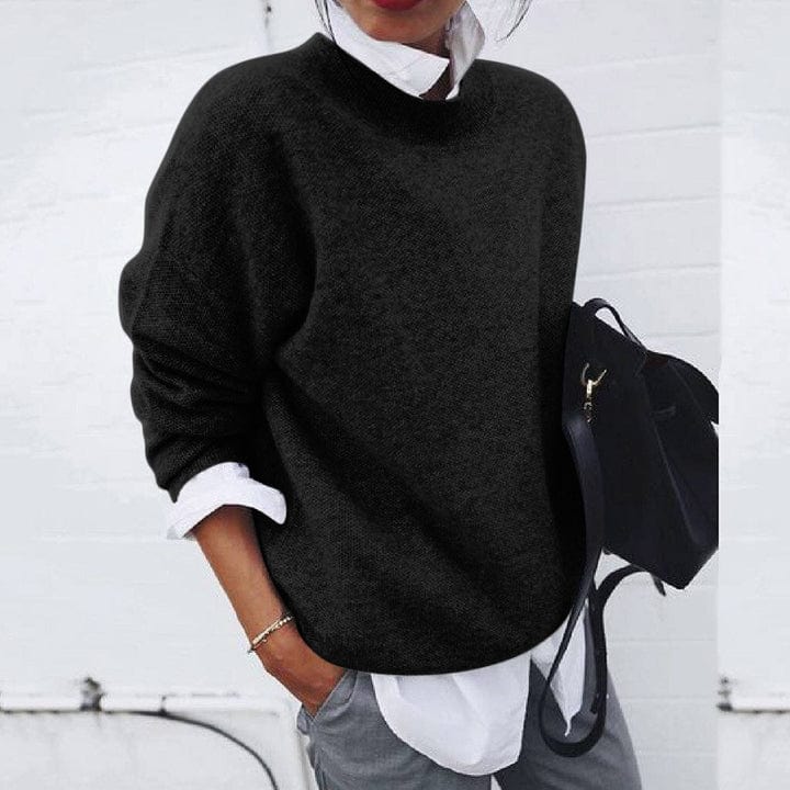 Jersey Mujer de Punto Suave Cuello Redondo