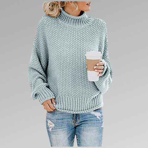 Jersey Mujer de Punto con Cuello Alto Estructurado - Mavetta