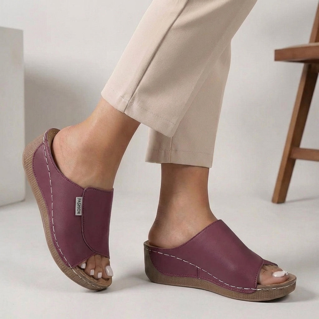 Zuecos Ortopédicos Mujer Cuña Diseño Fácil de Poner