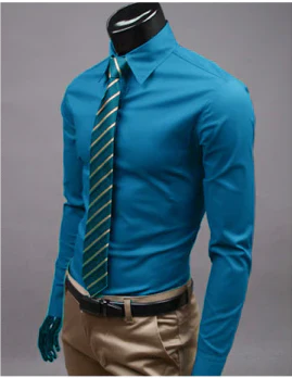 Camisa Hombre Elegante Manga Larga Ajuste Clásico