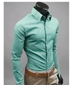 Camisa Hombre Elegante Manga Larga Ajuste Clásico