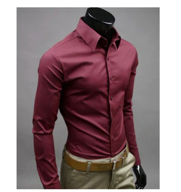 Camisa Hombre Elegante Manga Larga Ajuste Clásico