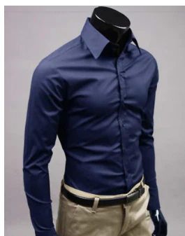 Camisa Hombre Elegante Manga Larga Ajuste Clásico