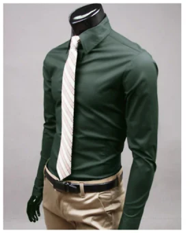 Camisa Hombre Elegante Manga Larga Ajuste Clásico