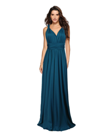 Vestido largo mujer cruzado escote halter maxi