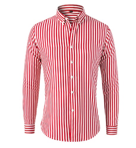 Camisa Hombre Algodón Corte Entallado Rayas Verticales
