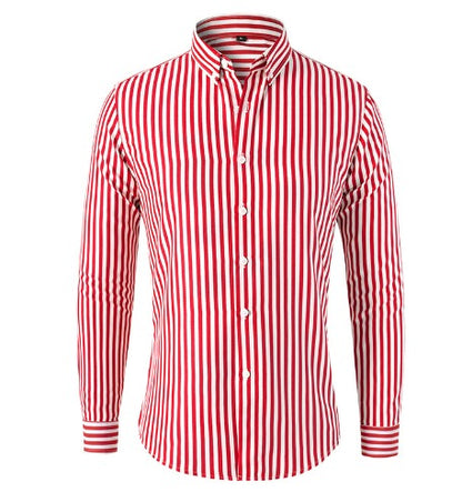 Camisa Hombre Algodón Corte Entallado Rayas Verticales