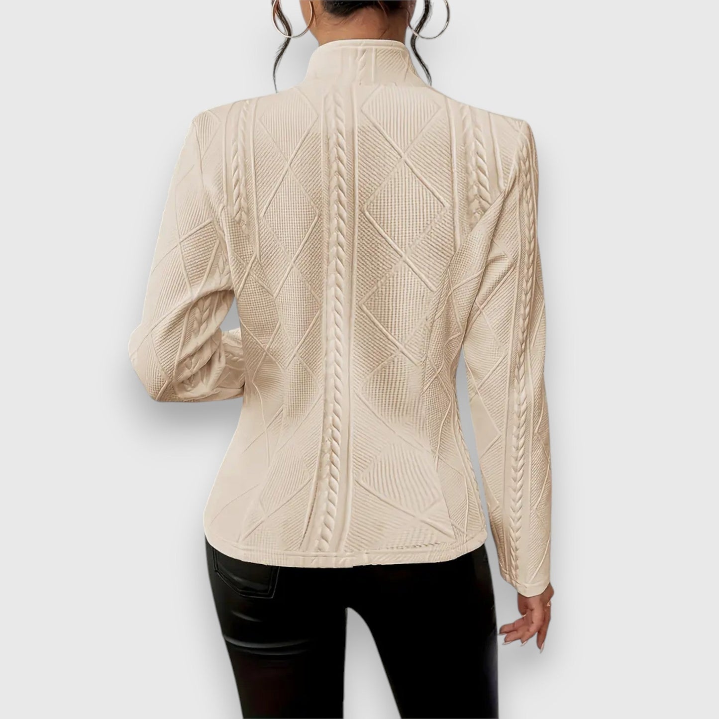 Blazer Mujer con Textura Estructurada Corte Entallado